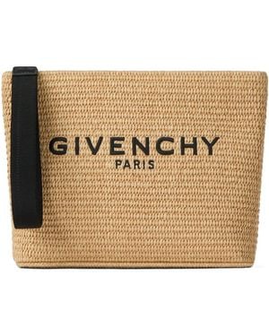 Givenchy Logo Zip Wristlet Bag - Metallic