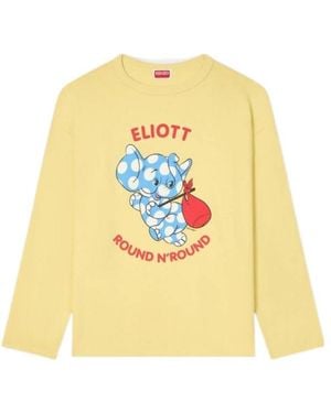 KENZO Cartoon' Long Sleeve T-Shirt - Metallic