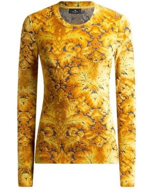 Etro Chenille Jacquard Top - Yellow