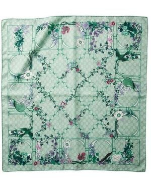 Gucci Printed Silk Twill Carré - Green