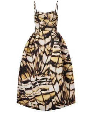 Oscar de la Renta Printed Faille Cocktail Dress - White