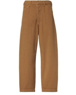 Lemaire Cotton Twill Barrel-Leg Pants - Brown