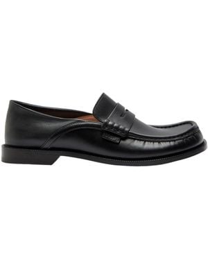 Loewe Campo Leather Loafers - Black