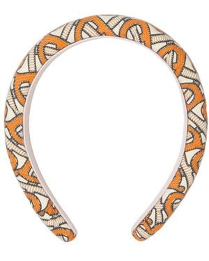 Burberry Monogram-Pattern Padded Headband - Metallic