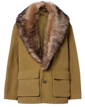 Nili Lotan Ronay Shearling-Trimmed Cotton Parka - Green