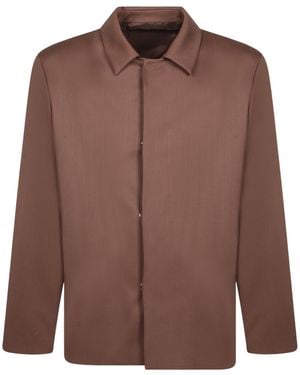 Costumein Twill Overshirt Jacket - Brown