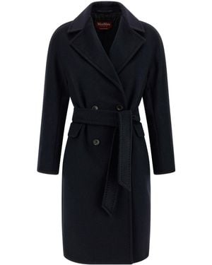 Max Mara Studio Panteon Double-Breasted Coat - Blue