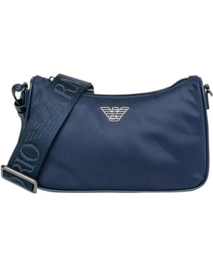 Emporio Armani Zippered Shoulder Bag - Blue