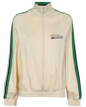 MSGM Logo Printed Zip-Up Jacket - Natural