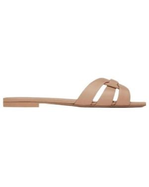 Saint Laurent Tribute Open Toe Sandals - Natural