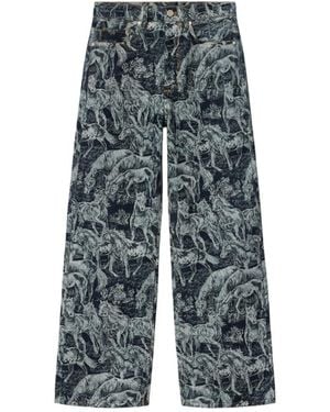 AllSaints Blake Mid-Rise Wide-Leg Jeans - Grey