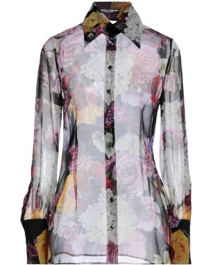 Dolce & Gabbana Floral-Print Blouses - Purple