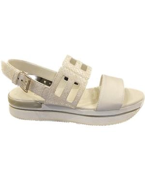 Hogan Double-Strap Open-Toe Sandals - White