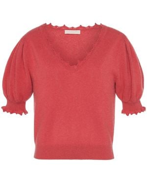 Ulla Johnson Polline V-Neck Top - Red