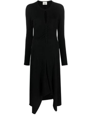 Isabel Marant Asymmetric Long-Sleeve Dress - Black