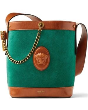 Versace Pivot Small Bucket Bag - Green
