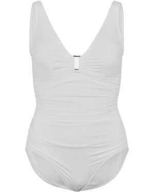Ralph Lauren Ring Detail Plunge Swimsuit - White