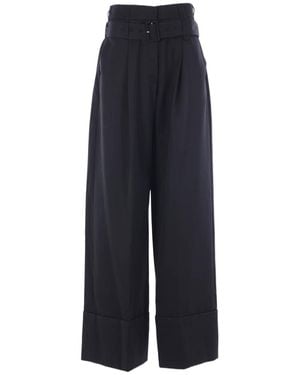 Simone Rocha High-Waist Wide-Leg Trousers - Blue