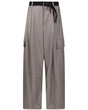 P.A.R.O.S.H. Belted Cargo Trousers - Grey