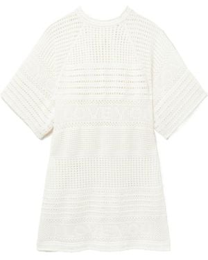 Stella McCartney I Love You Crochet-Knit Minidress - White