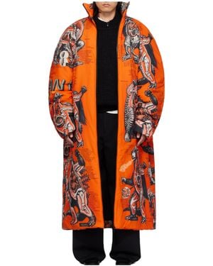 Lu'u Dan Padded Lowdown Coat - Orange