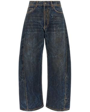 GIUSEPPE DI MORABITO Rhinestone Wide-Leg Jeans - Blue