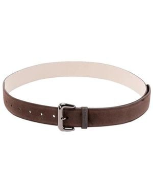 Brunello Cucinelli Monili-Embellished Suede Belt - White