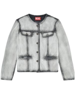 DIESEL De-Grafy-Fsi Buttoned Denim Jacket - Grey