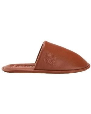 Loewe Cattle Leather Slippers - Brown