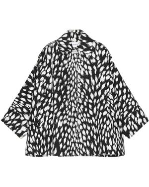 Givenchy Cocoon Collared Short Coat - Black