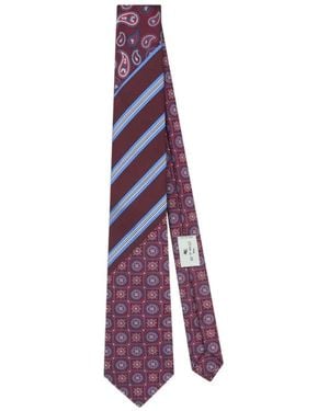 Etro Silk Jacquard Tie With Patchwork Design - Purple