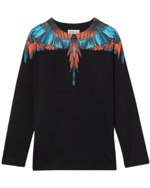 Marcelo Burlon Round-Necked T-Shirt - Blue