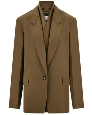Ferragamo Notched-Lapel Blazer - Green