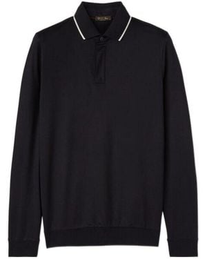 Loro Piana Freshly Cut Wool Knitted Polo Shirt - Blue