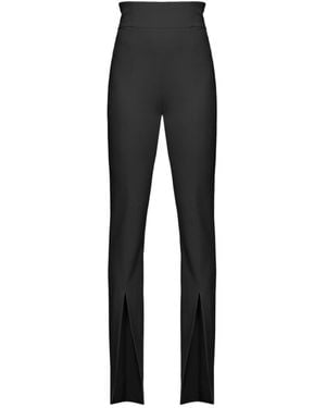 Pinko High-Waisted Front-Slit Pants - Black