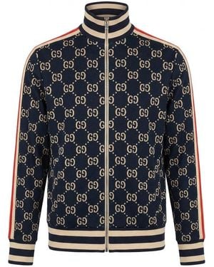Gucci Gg Jacquard Cotton Jacket - Blue