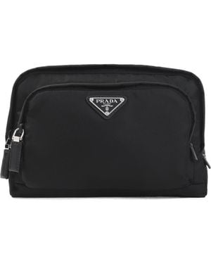 Prada Logo Clutch - Black