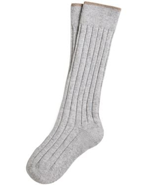 Brunello Cucinelli Knit Ribbed Socks - White