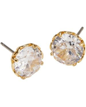 Kate Spade Prong-Set Round Crystal Stud Earrings - White