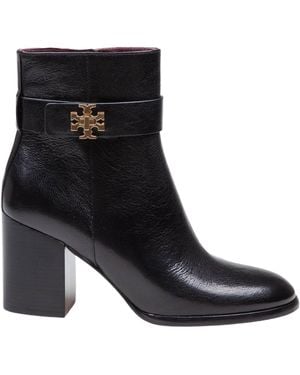 Tory Burch T Lock Heeled Ankle Boots - Black