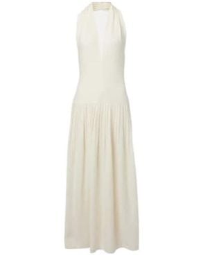 Proenza Schouler Tala Halterneck Georgette Maxi Dress - White