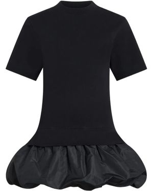 Patou Mix Faille T-Shirt Dress - Black