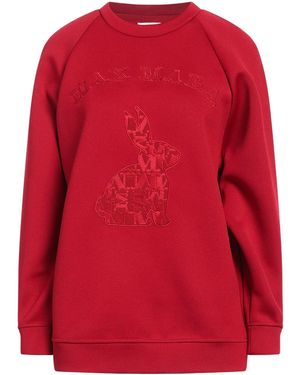 Max Mara Solid Color Crew Neck Long Sleeve Sweatshirt - Red