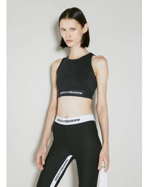 Rabanne Logo Detailed Sleeveless Sports Bra - Multicolor
