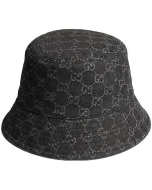 Gucci Gg Cotton Denim Bucket Hat - Black