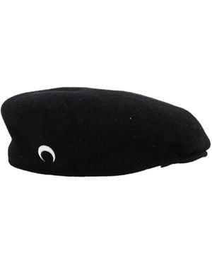 Marine Serre Moon Embroidered Beret - Black