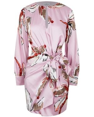 Marella Floral Tie-Waist Mini Dress - Pink