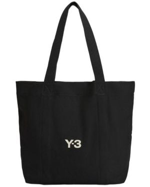 Y-3 Logo Printed Tote Bag - Black