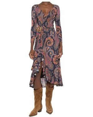 Etro Paisley-Print Midi Dress - Red
