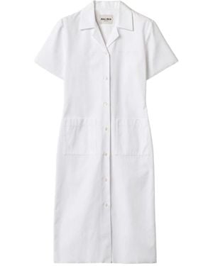 Miu Miu Poplin Dress - White